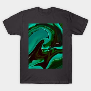 Shades of Green Swirls Original Art T-Shirt